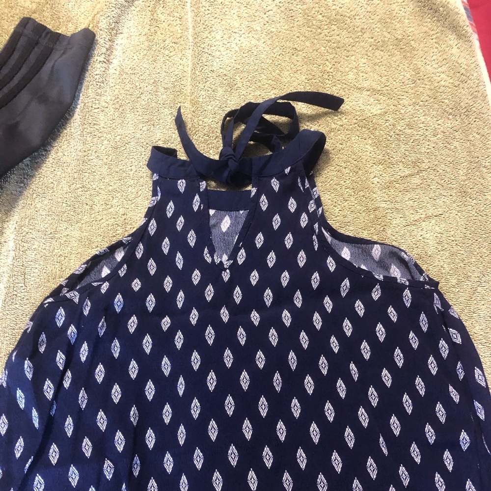 Blue and white blouse